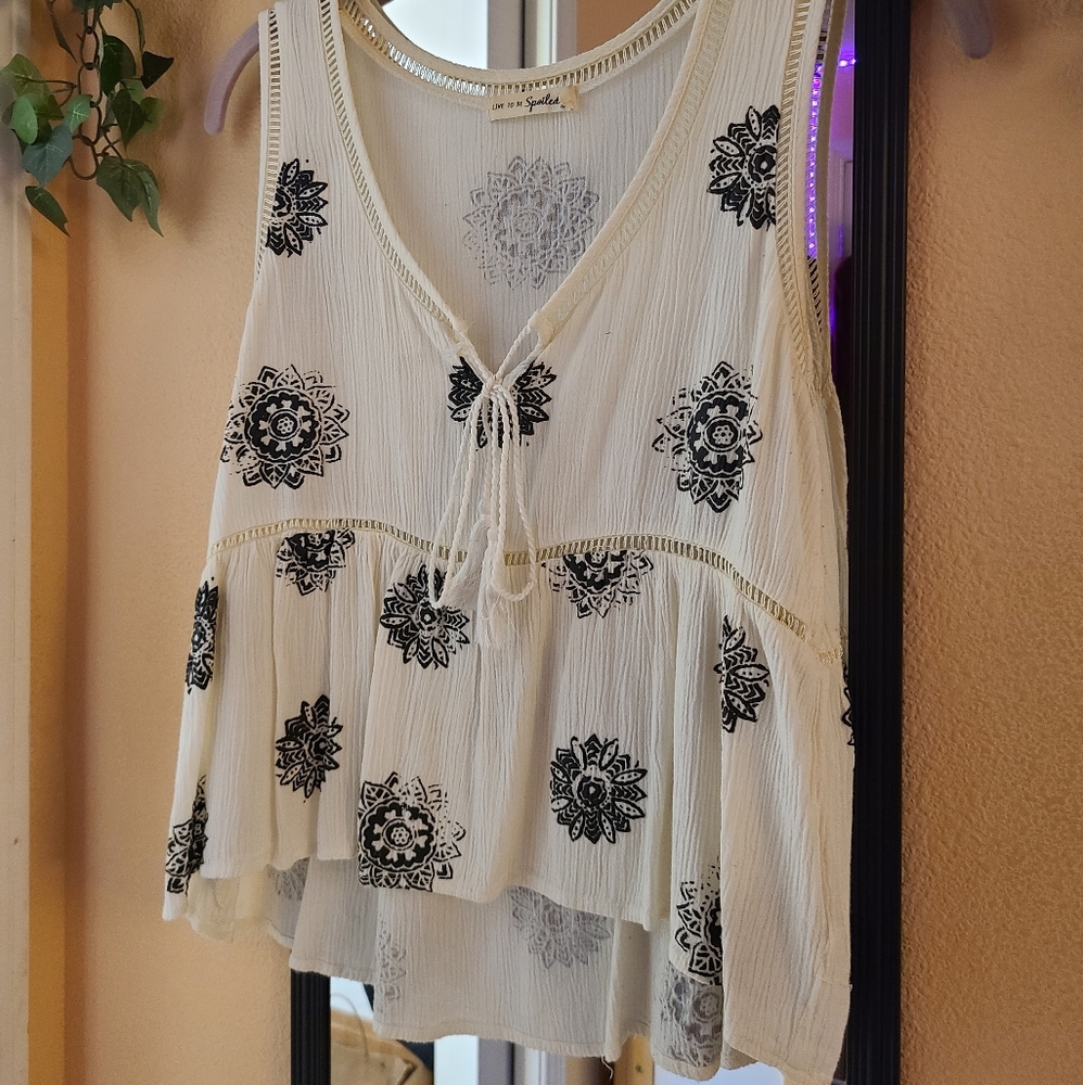 White flowy tank top